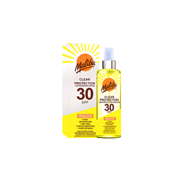 Malibu SPF30 Clear Spray Sunscreen – 250ml Bottle of Lightweight Sun Protection

