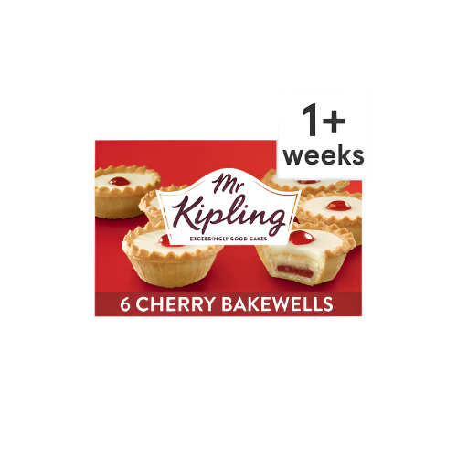 Mr Kipling Cherry Bakewells 6 Pack – Traditional British Tarts


