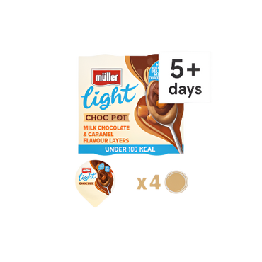 Müller Light Choc Pot Caramel Layers Dessert 4x80g – Low-Fat Chocolate & Caramel Mousse Pots

