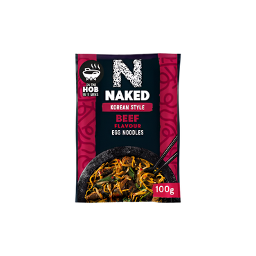 Naked Korean Style BBQ Beef Noodles 100g – Korean BBQ Flavor Noodles with Beef

