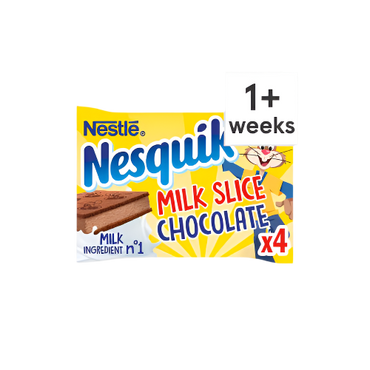 Nestlé Nesquik Milk Slice – Chocolate Flavour Snack Cake with Milk Cream Filling (4 Pack)

