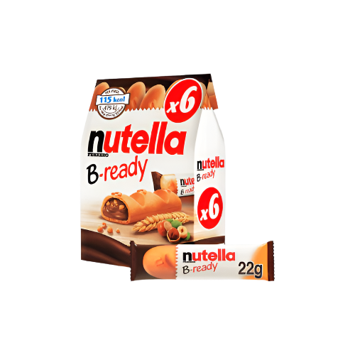 Nutella B-Ready 6 Pack – Hazelnut Chocolate Wafer Snack

