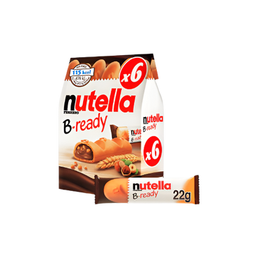 Nutella B-Ready 6 Pack – Hazelnut Chocolate Wafer Snack

