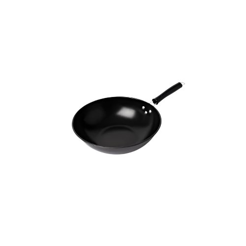 Open Kitchen 30cm Black Non-Stick Wok – Lightweight Stir Fry Pan with Handle

