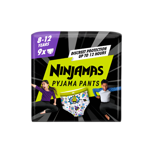 Pampers Ninjamas Pyjama Pants (8-12 Years) – 9 Pack | Comfortable Nighttime Protection

