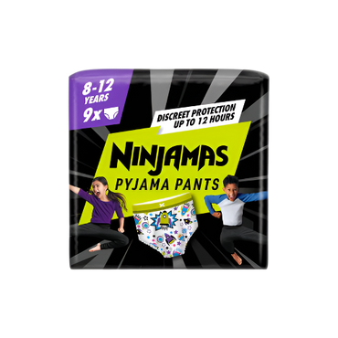 Pampers Ninjamas Pyjama Pants (8-12 Years) – 9 Pack | Comfortable Nighttime Protection

