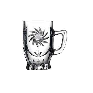 PB Elmas Glass Mug Set – 6-Piece 155ml Clear Mugs with Elegant Faceted Design

