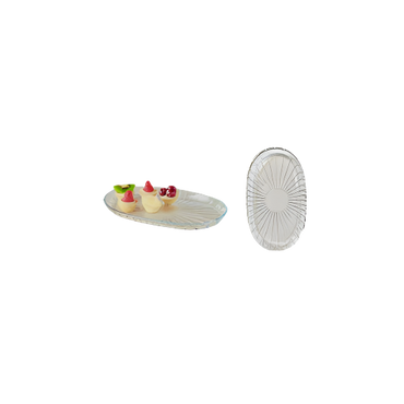 PB Glass Oval Service Tray – Clear Glass Serving Dish 278mm x 163mm


