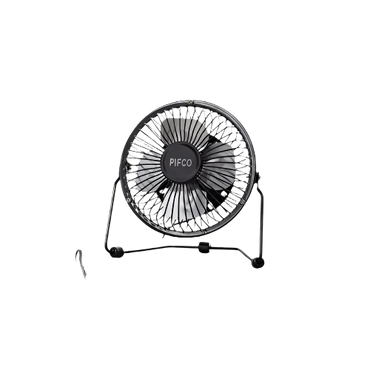 Pifco 4-inch USB Mini Desk Fan – Compact, Quiet & Portable Cooling Fan (Black)