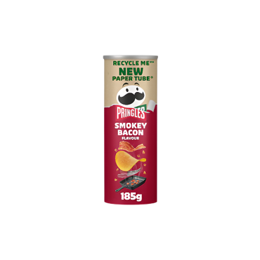 Pringles Smokey Bacon Sharing Crisps 185g – Rich Smoky Bacon Flavor Potato Chips

