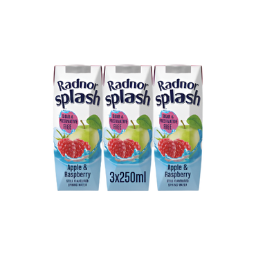 Radnor Splash Apple & Raspberry 3 x 250ml – Refreshing, No Added Sugar Drink

