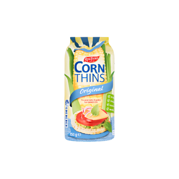 Real Foods Original Corn Thins 150g | Light, Crispy & Gluten-Free Snack

