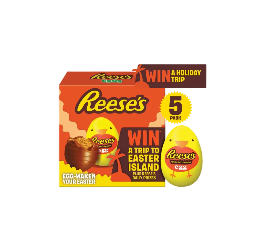 Reese's Peanut Butter Creme Egg 5x34g milk chocolate eggs with peanut butter filling from IndianGroceryUK