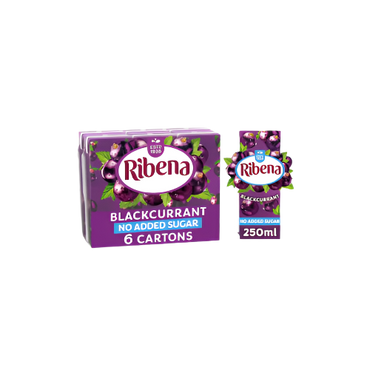Ribena Blackcurrant Juice Drink No Added Sugar 6 x 250ml – Healthy & Refreshing

