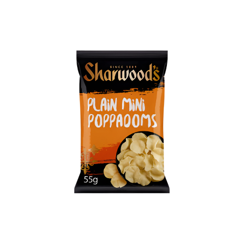 Sharwood’s Mini Poppadoms 55g – Indian Street Food Snack Pack

