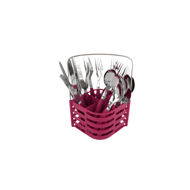 SQ Durane 24-Piece Cutlery Set – Purple Glitter Handles – Stainless Steel Tableware Set for 6

