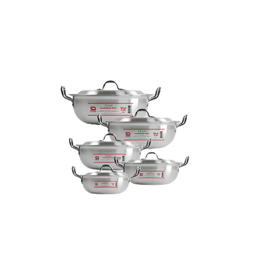 SQ Professional Galaxis Octan Karahi Pot Set – 5 Aluminium Cooking Pots (21cm–30cm)

