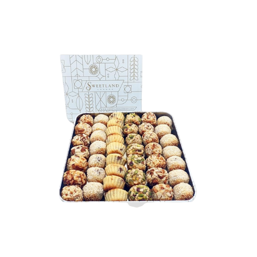 Handmade Maamoul Date Cookies in Elegant Tin – Assorted with Pistachio, Almond, and Sesame