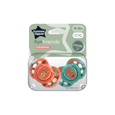Tommee Tippee Fun Style Soothers 18–36 Months – BPA-Free Orthodontic Silicone Dummies – 2-Pack


