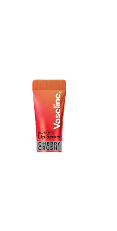 Vaseline lip serum packaging with cherry flavor on a white background