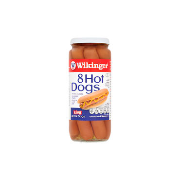 Wikinger 8 Hot Dogs 550g Jar – Traditional German Sausages in Brine

